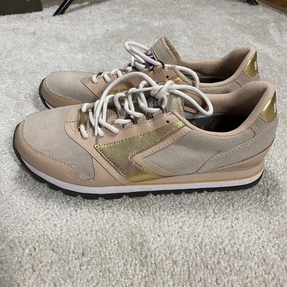 Brooks Shoes Womens Size 9.5 Beige Gold Suede Running Sneakers 1201711E269